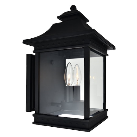 Cwi Lighting Cleveland 2 Light Black Outdoor Wall Light 0416W9-A-2-101